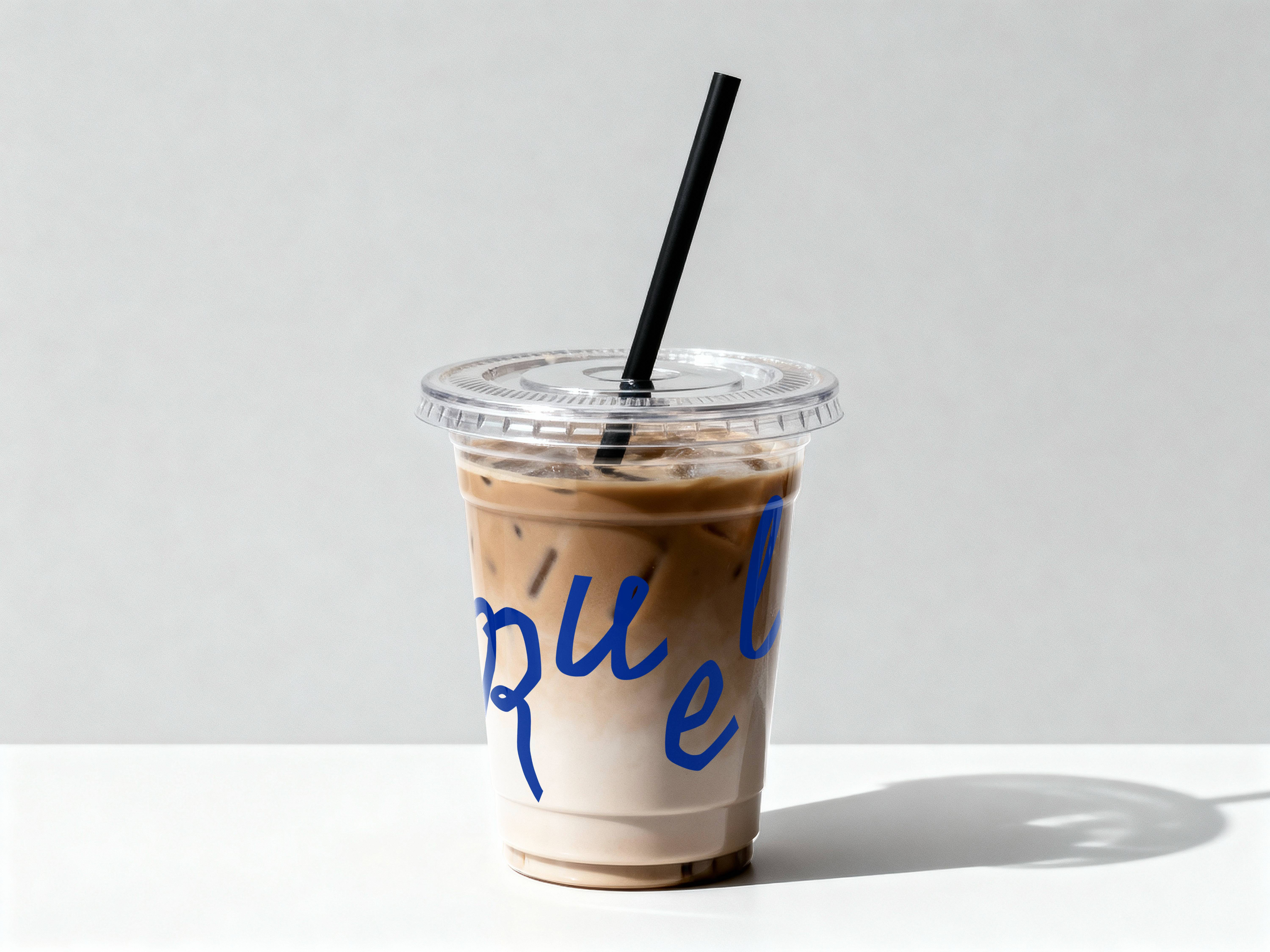 Ruelle branded iced coffee cup